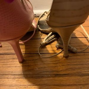 Two pair of heels in excellent condition. Pink ad beige n brown